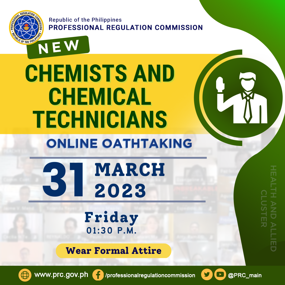 Online Special Oathtaking of the New Chemists and Chemical Technicians